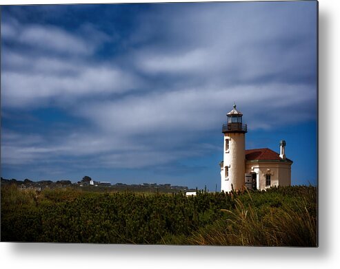 Joan Carroll Metal Print featuring the photograph Coquille River Lighthouse by Joan Carroll