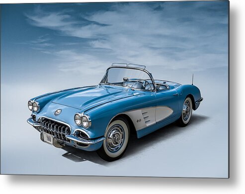 Corvette Metal Print featuring the digital art Corvette Blues by Douglas Pittman