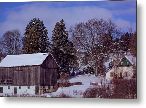 Winter Metal Print featuring the photograph Country Farm in Winter by James Canning