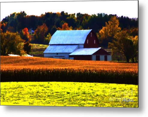 Barn Metal Print featuring the painting Country Side by Bill Richards