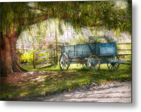 Savad Metal Print featuring the photograph Country - The old wagon out back by Mike Savad