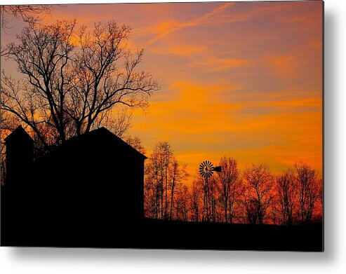 Sunset Metal Print featuring the photograph Country View by Randy Pollard