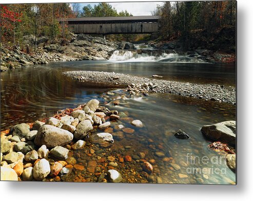Bath Metal Print featuring the photograph Covered Bridge Over the Ammonoosuc River by George Oze