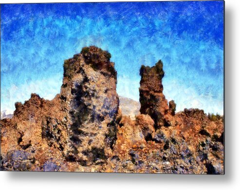 Cinder Crags Metal Print featuring the digital art Craters of the Moon Cinder Crags by Kaylee Mason