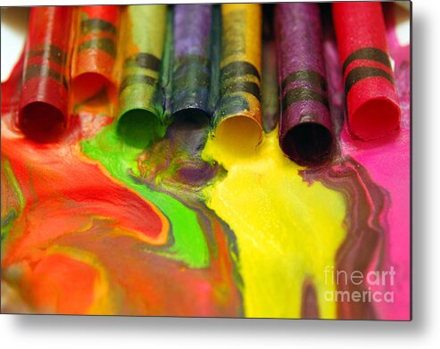 Hotel Art Metal Print featuring the digital art Crayon Cooperation by Margie Chapman