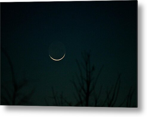 Night Metal Print featuring the photograph Crescent Moon by Jessica Brown