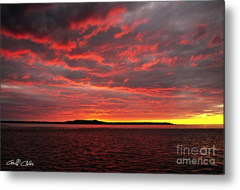 Sunset Metal Print featuring the photograph Crimson Awe . Sunset by Geoff Childs