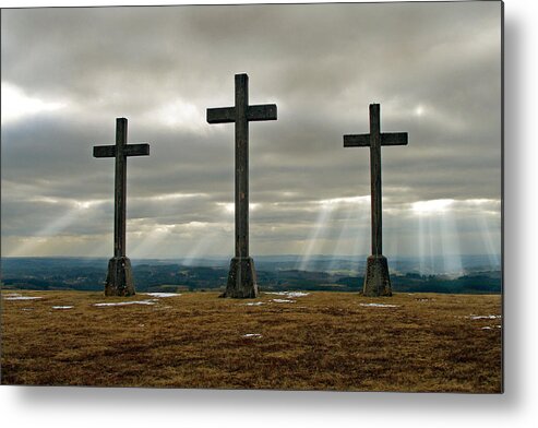 Musee Metal Print featuring the photograph Crosses by Rod Jones