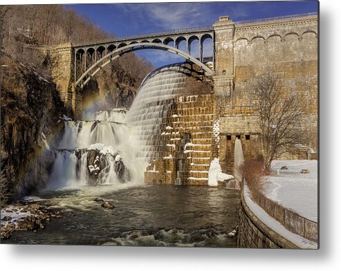 Croton Dam Metal Print featuring the photograph Croton Dam And Rainbow by Susan Candelario