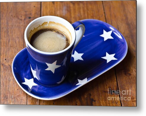 Aroma Metal Print featuring the photograph Cup of coffee by Tosporn Preede