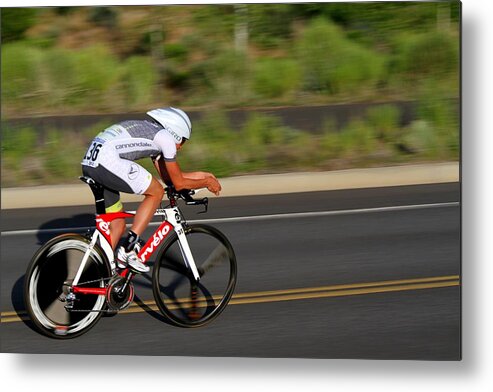 Cycling Metal Print featuring the photograph Cycling Time Trial by Kevin Desrosiers