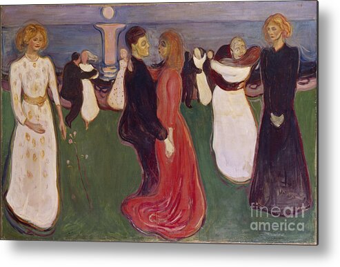 Edvard Munch Metal Print featuring the painting Dance of life by Edvard Munch