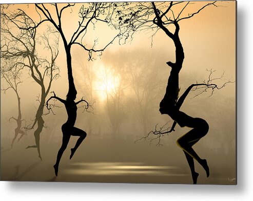 Nymphs Metal Print featuring the digital art Dancing Trees by Igor Zenin