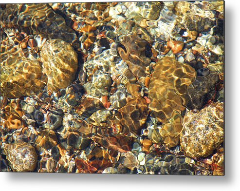 Stream Metal Print featuring the photograph Dappled Light on Pebbles by James Knight