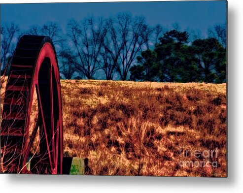 Landscape Metal Print featuring the photograph Dawn and the Water Wheel by Lesa Fine