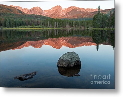 Colorado Metal Print featuring the photograph Dawn over Sprague Lake in Rocky Mountain National Park by Fred Stearns
