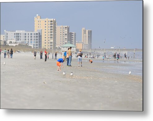 People Metal Print featuring the photograph Day at the beach by Kitty Ellis