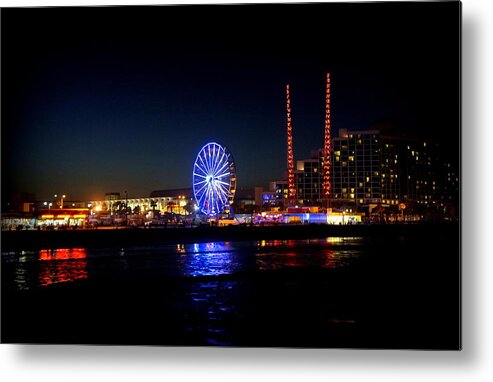Daytona Metal Print featuring the photograph Daytona at Night by Laurie Perry
