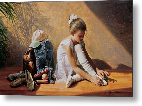 Dancer Metal Print featuring the painting Denim to Lace by Greg Olsen