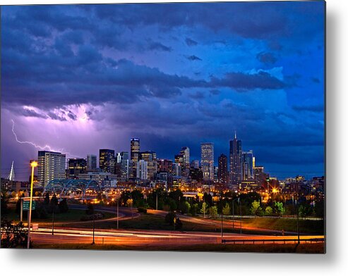 Landscape Metal Print featuring the photograph Denver Skyline by John K Sampson