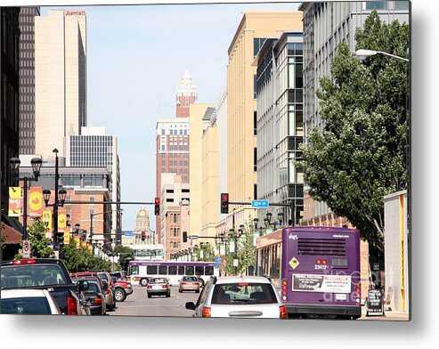 13th Street Metal Print featuring the photograph Des Moines Iowa 13th Street by Bill Cobb