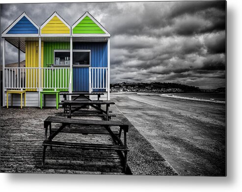 Jersey Metal Print featuring the photograph Deserted Cafe by Nigel R Bell