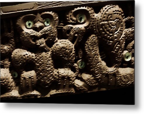 Foreign Metal Print featuring the photograph Detailed Aborigine Carving by Linda Phelps