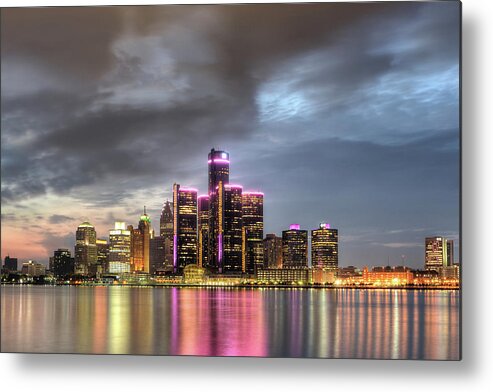 Tranquility Metal Print featuring the photograph Detroit Cityscape by Linda Goodhue Photography