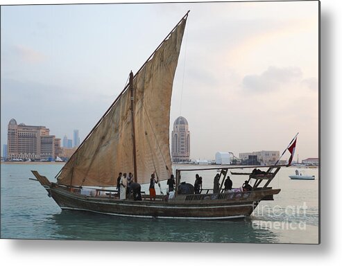 Dhow Metal Print featuring the photograph Dhow and hotels by Paul Cowan