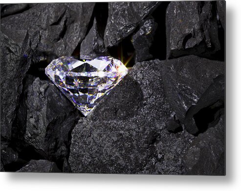 Black Color Metal Print featuring the photograph Diamond in the rough by RTimages