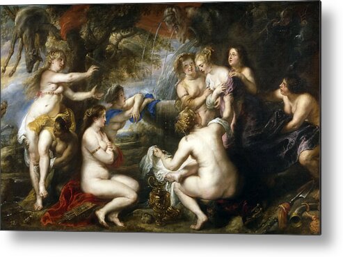 Peter Paul Rubens Metal Print featuring the painting Diana and Callisto by Peter Paul Rubens