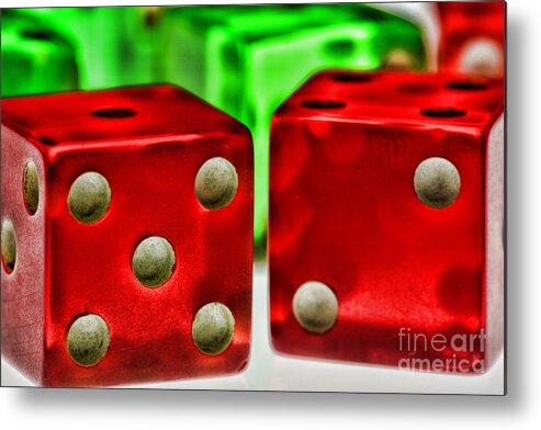 Paul Ward Metal Print featuring the photograph Dice - Lucky Seven by Paul Ward