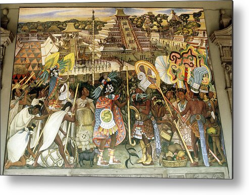 Mexico Metal Print featuring the painting Diego Rivera Mural by Dick Davis