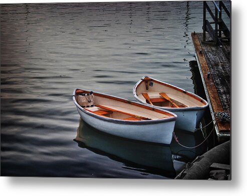 Marblehead Harbor Metal Print featuring the photograph Dinghies waiting by Jeff Folger