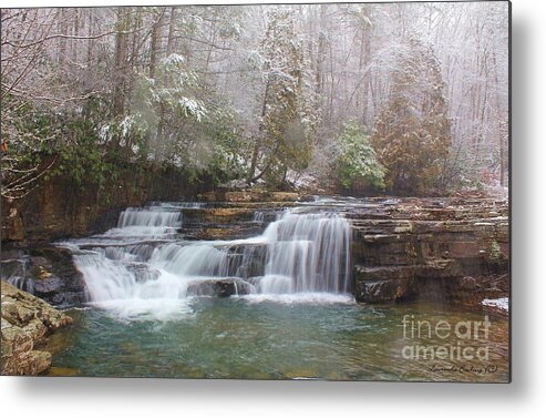 Falls Metal Print featuring the photograph Dismal Falls in Winter by Laurinda Bowling