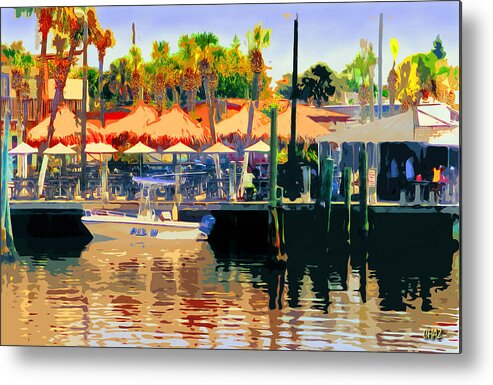 Ocean Metal Print featuring the painting DJ's Oyster Deck by CHAZ Daugherty
