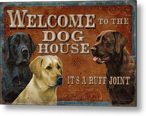 Nigel Hemming Metal Print featuring the painting Dog House by JQ Licensing