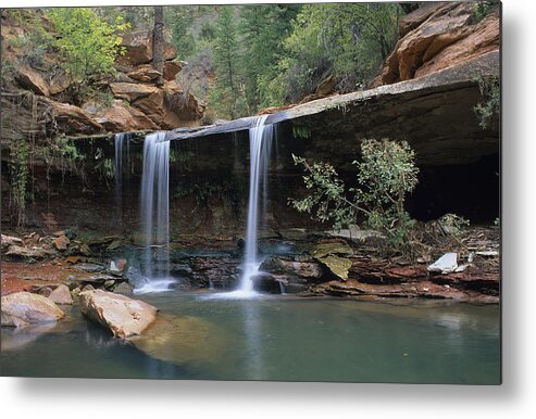 Zion Metal Print featuring the photograph Double Falls on North Creek by Susan Rovira