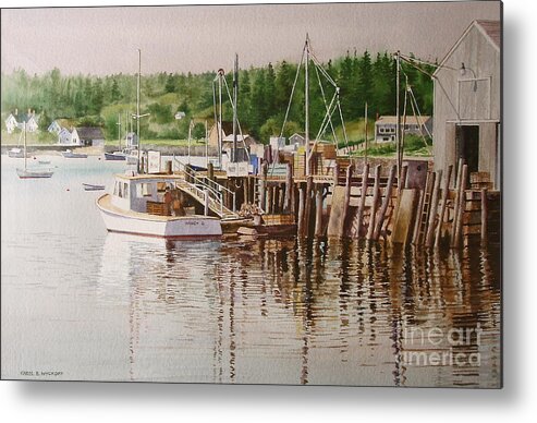 Harbor Metal Print featuring the painting Downeast Reflections by Karol Wyckoff