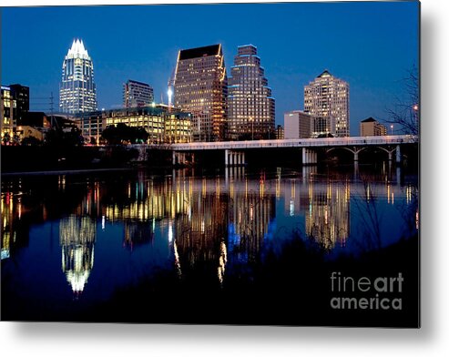 Austin Metal Print featuring the photograph Downtown at dusk by Bill Cobb