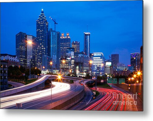 I-75 Metal Print featuring the photograph Downtown Atlanta at dusk by Bill Cobb