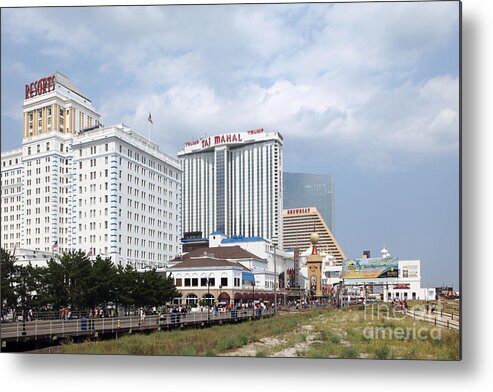 Aerial Metal Print featuring the photograph Downtown Atlantic City New Jersey by Bill Cobb
