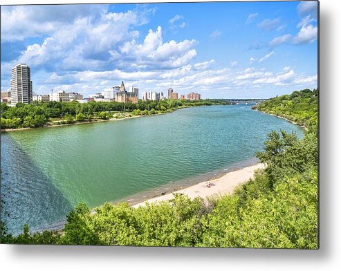 Apartment Metal Print featuring the photograph Downtown Saskatoon in Summer. by Dougall_Photography