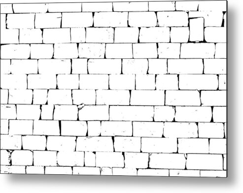 Drawing Of A Stone Wall Metal Print By Orazio Puccio
