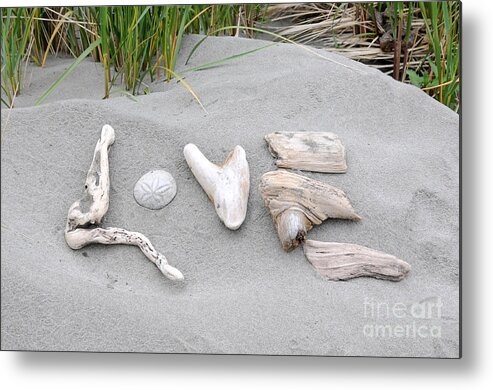 Driftwood Metal Print featuring the photograph Driftwood Love by Sarah Schroder