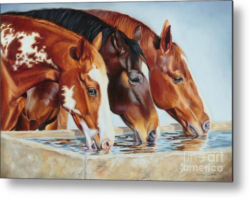 Animals Metal Print featuring the painting Drink'n Buddies by Charice Cooper