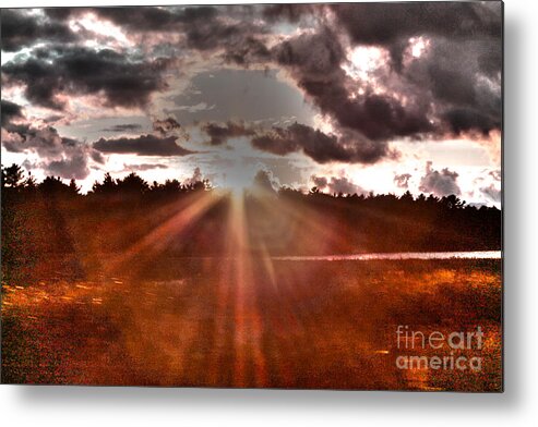 Red Metal Print featuring the photograph Driving Through God's Country by Nina Silver