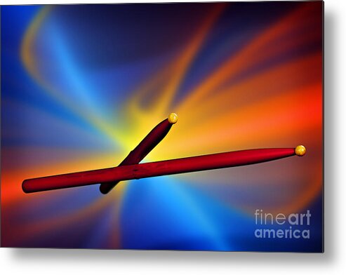 Drum Metal Print featuring the photograph Drum Sticks Photograph for Combo Jazz Color 3233.02 by M K Miller