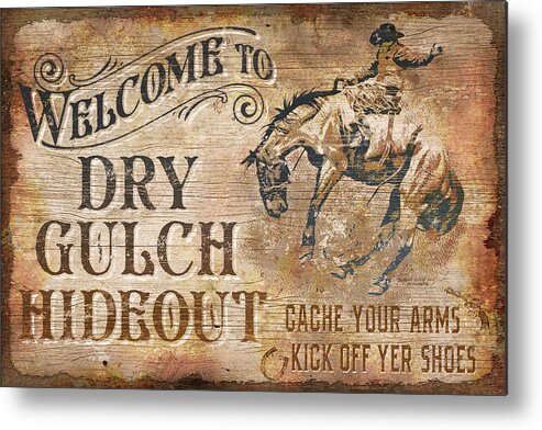 Horse Metal Print featuring the painting Dry Gulch Hideout by JQ Licensing