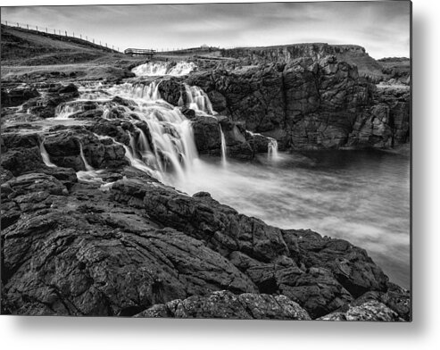Dunseverick Metal Print featuring the photograph Dunseverick Waterfall by Nigel R Bell